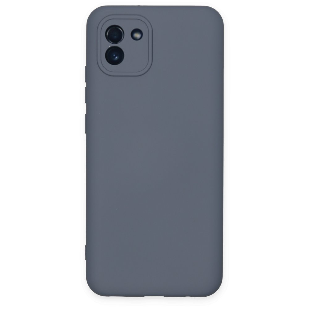  Samsung Galaxy A03 Kılıf Nano içi Kadife Silikon - Gri