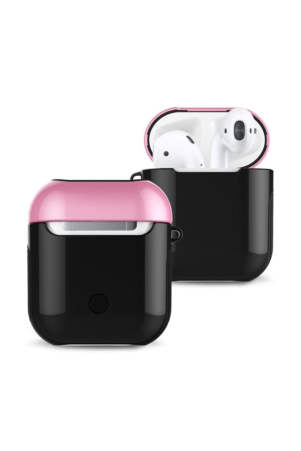  Airpods (1.nesil) 3in1 Kılıf - Siyah-Pembe