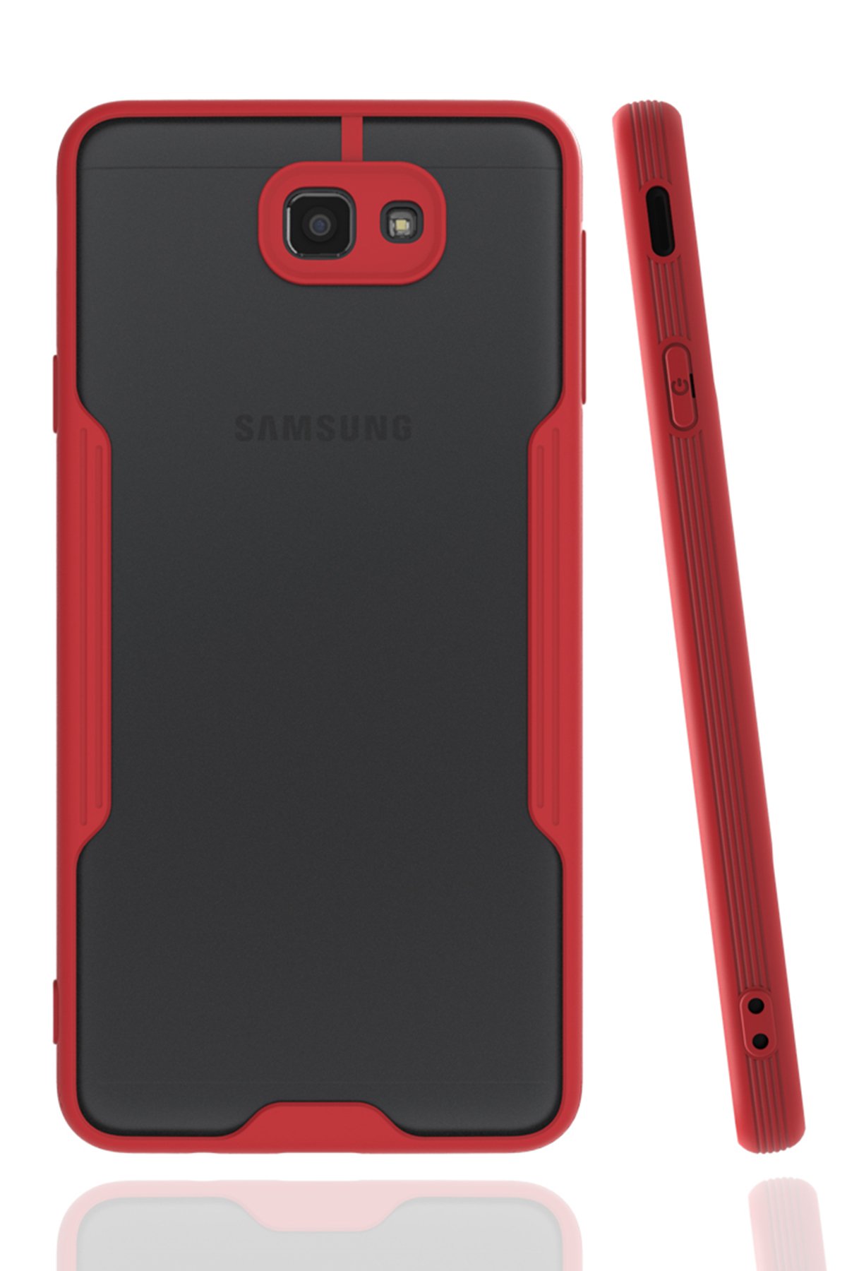  Samsung Galaxy J7 Prime Kılıf Platin Silikon - Kırmızı