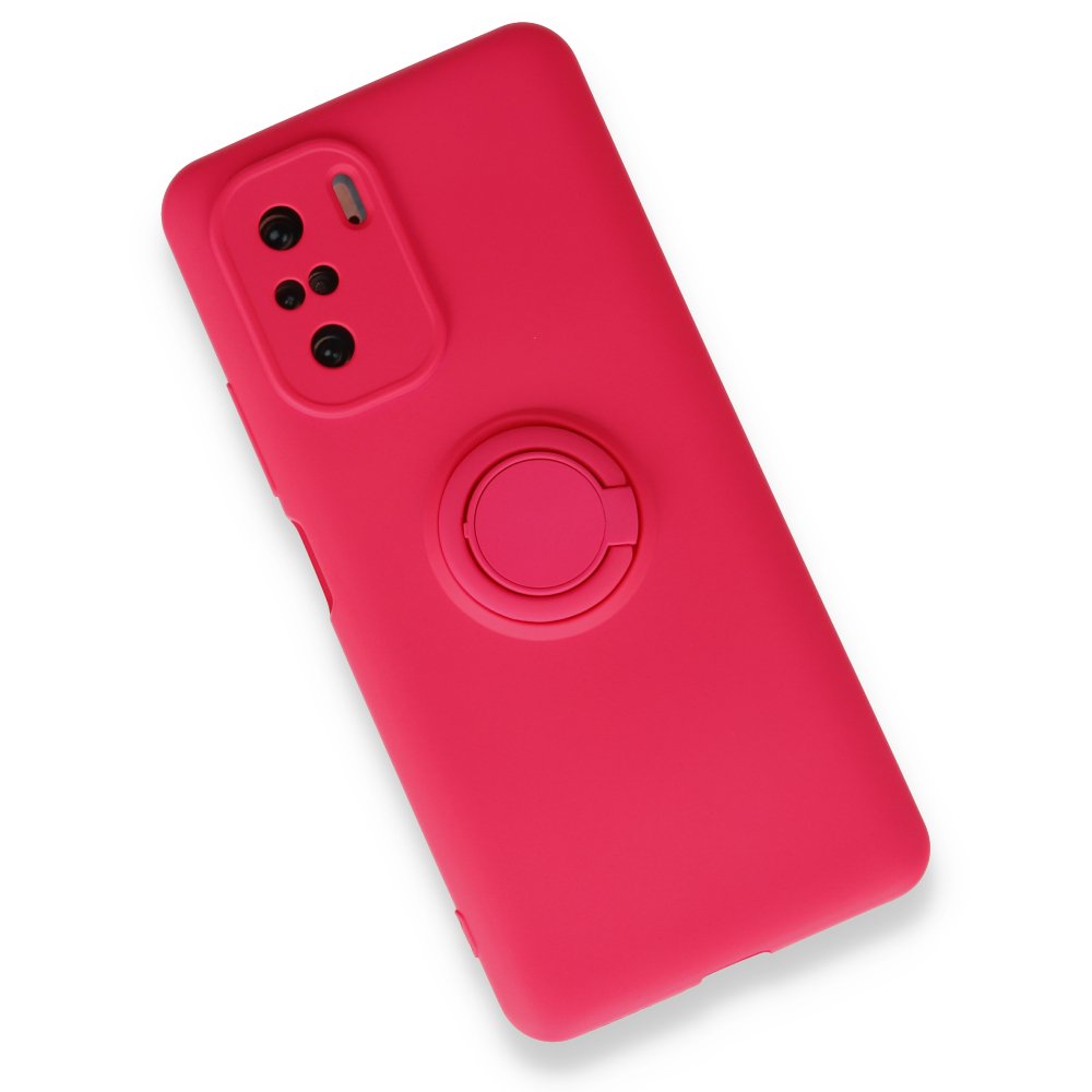 Redmi K40 Kılıf Viktor Yüzüklü Silikon - Pembe Redmi K40 Kılıf Viktor Yüzüklü Silikon - Pembe