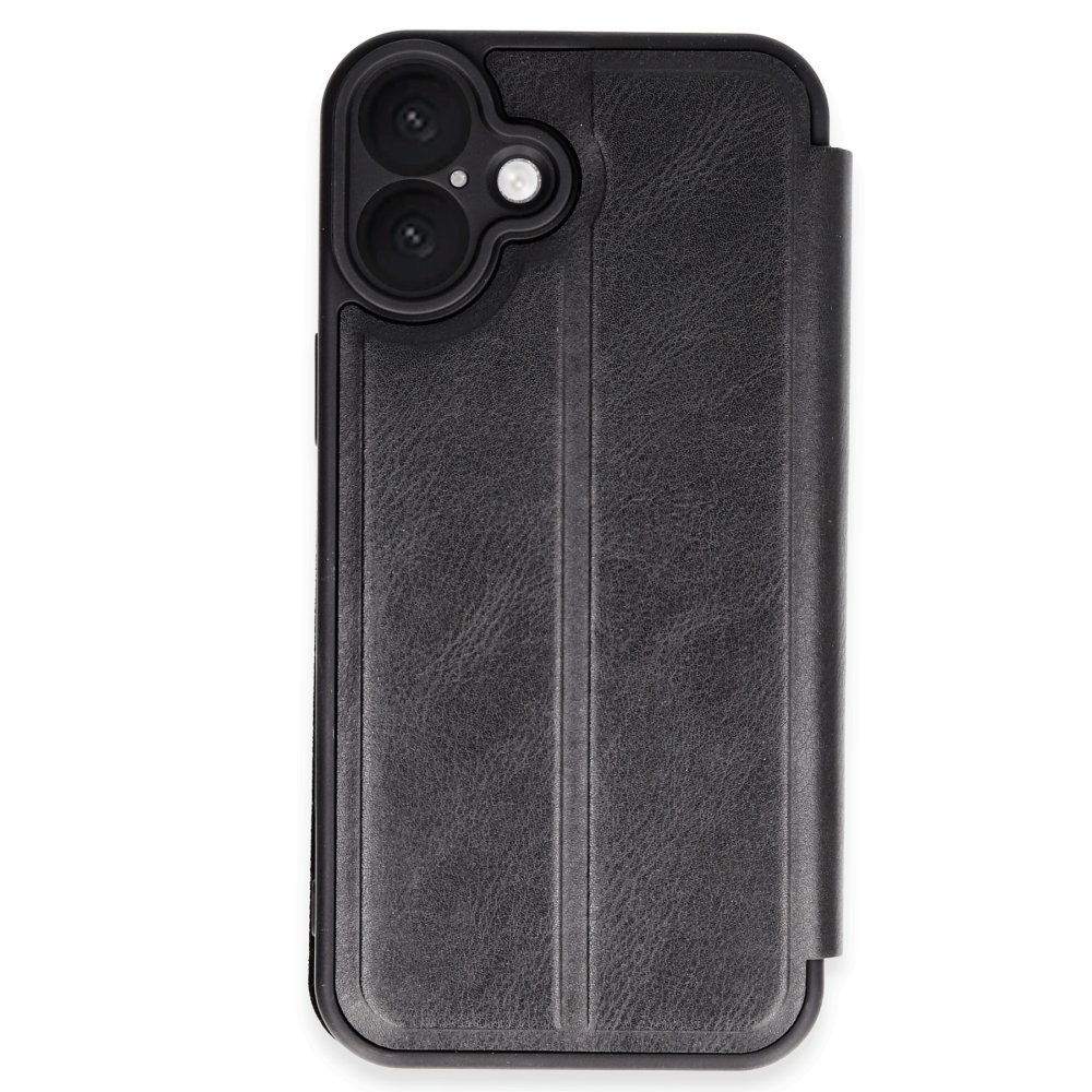 iPhone 16 Plus Kılıf Flip Cover - Siyah  iPhone 16 Plus Kılıf Flip Cover - Siyah