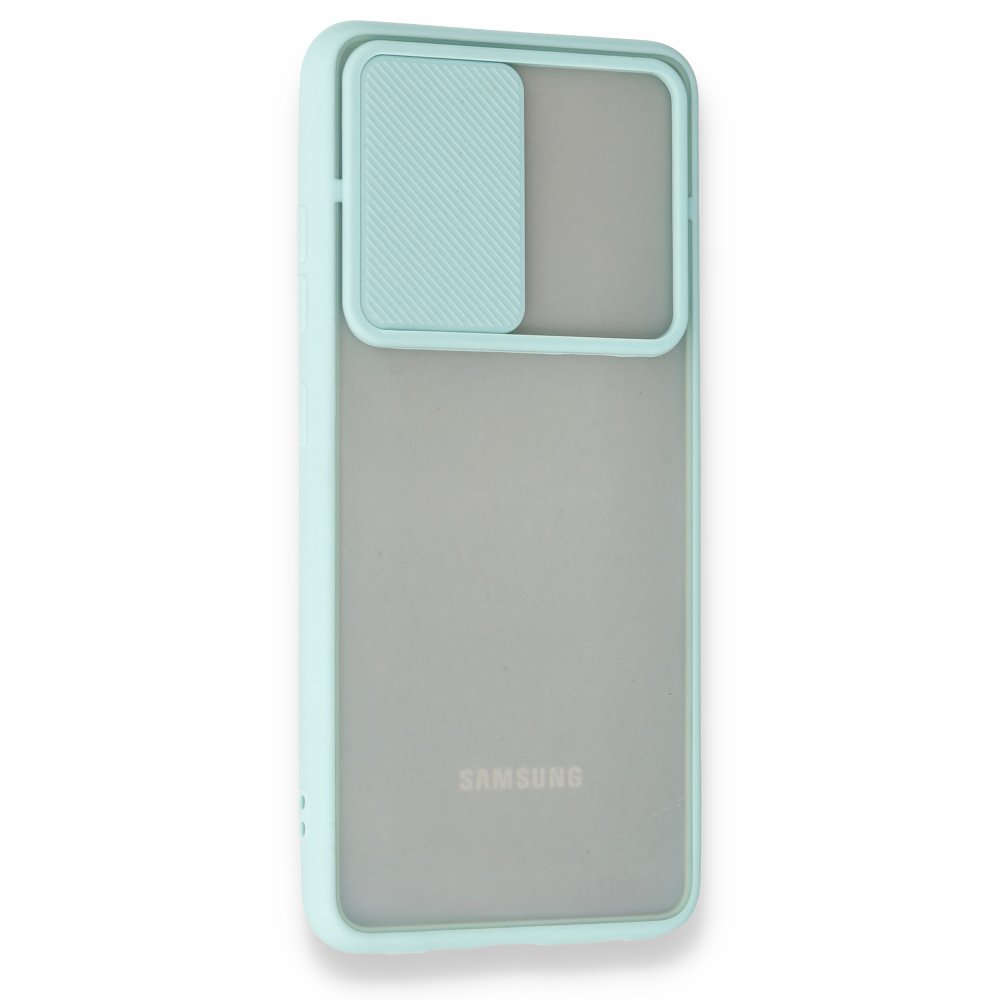  Samsung Galaxy A32 Kılıf Palm Buzlu Kamera Sürgülü Silikon - Turkuaz