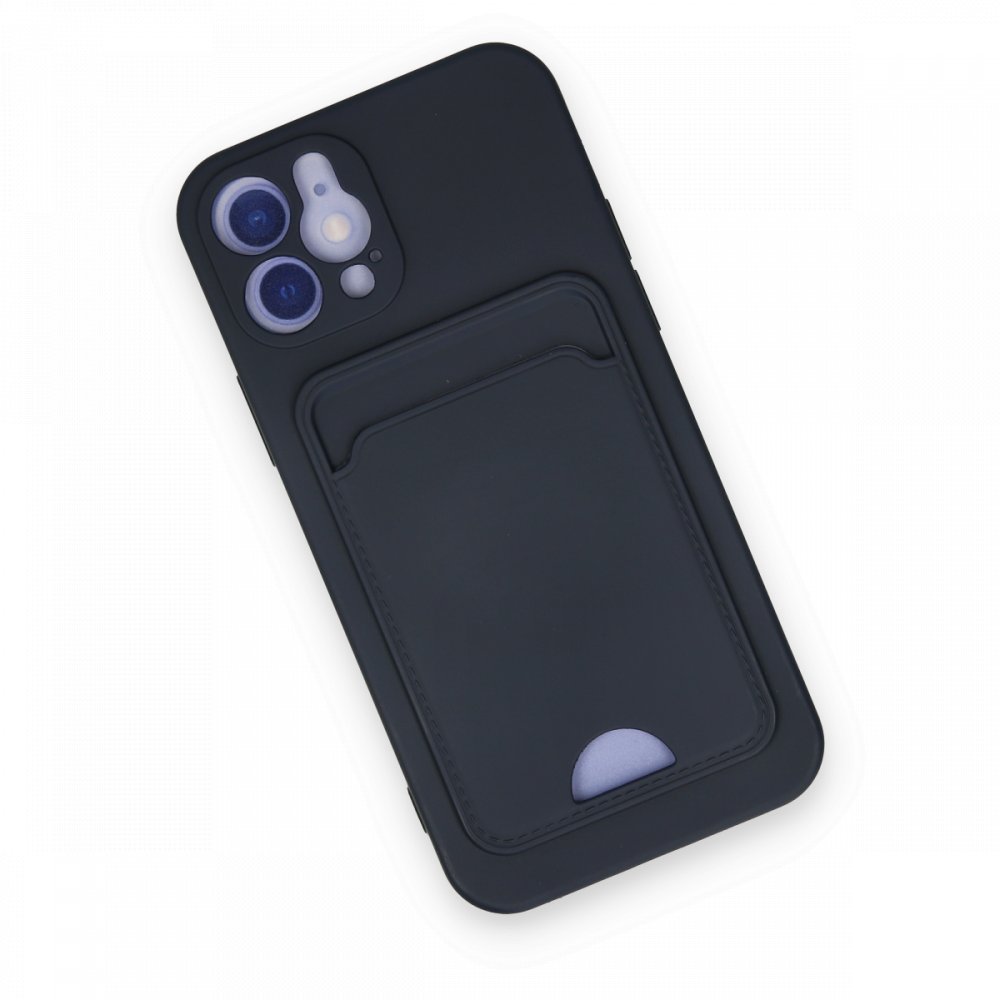  iPhone 12 Kılıf Kelvin Kartvizitli Silikon - Lacivert