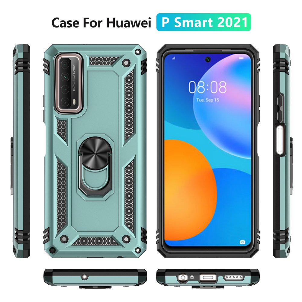 Huawei P Smart 2021 Kılıf Sofya Yüzüklü Silikon Kapak - Yeşil  Huawei P Smart 2021 Kılıf Sofya Yüzüklü Silikon Kapak - Yeşil