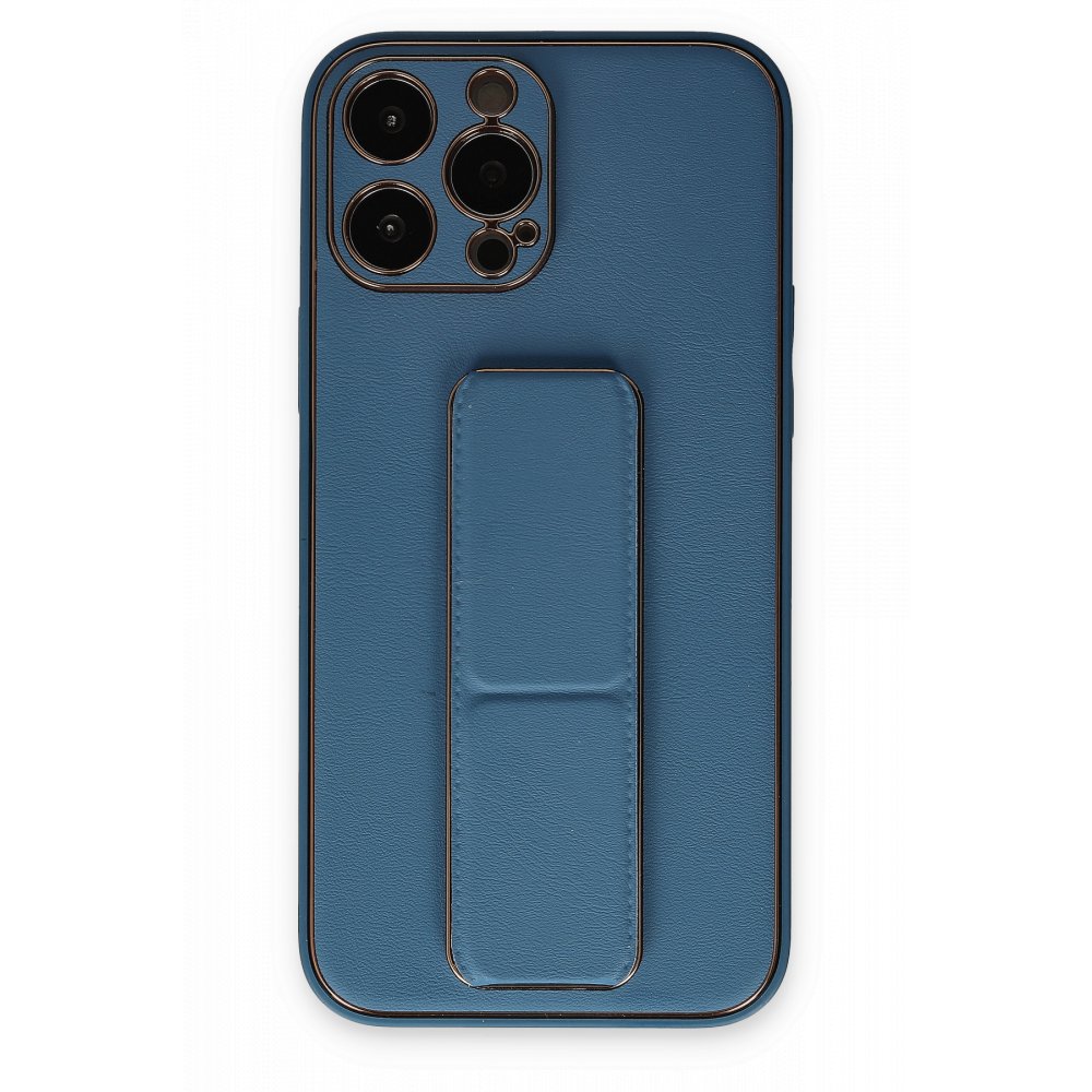 iPhone 13 Pro Kılıf Coco Deri Standlı Kapak - Açık Mavi  iPhone 13 Pro Kılıf Coco Deri Standlı Kapak - Açık Mavi