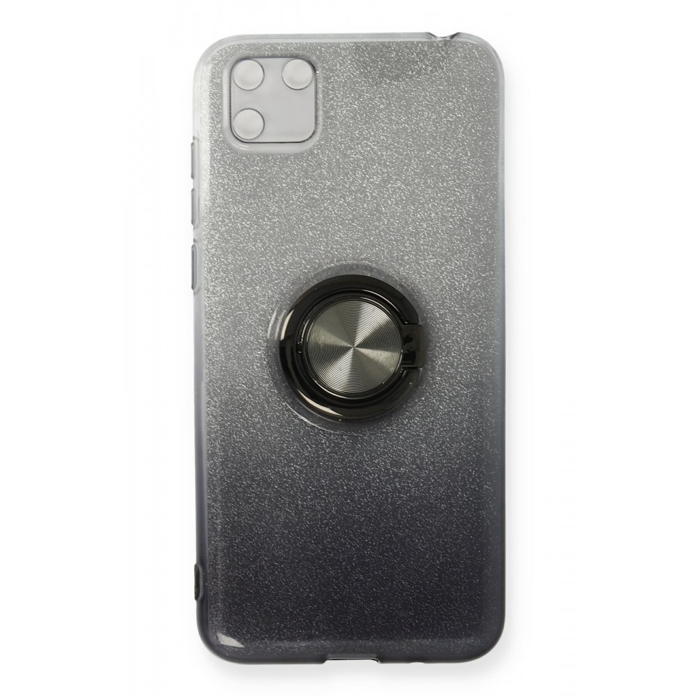 Huawei Y5P Kılıf Simli Yüzüklü Silikon - Siyah  Huawei Y5P Kılıf Simli Yüzüklü Silikon - Siyah