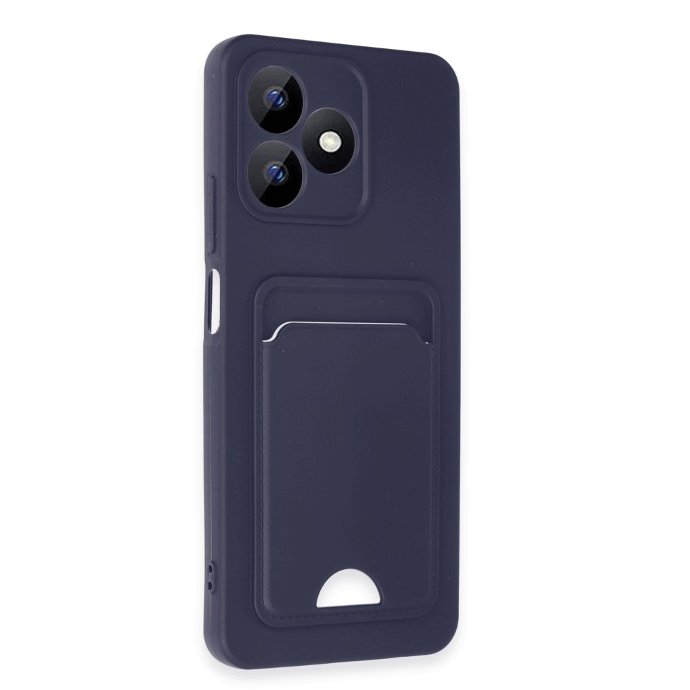  Realme Note 50 4G Kılıf Kelvin Kartvizitli Silikon - Lacivert
