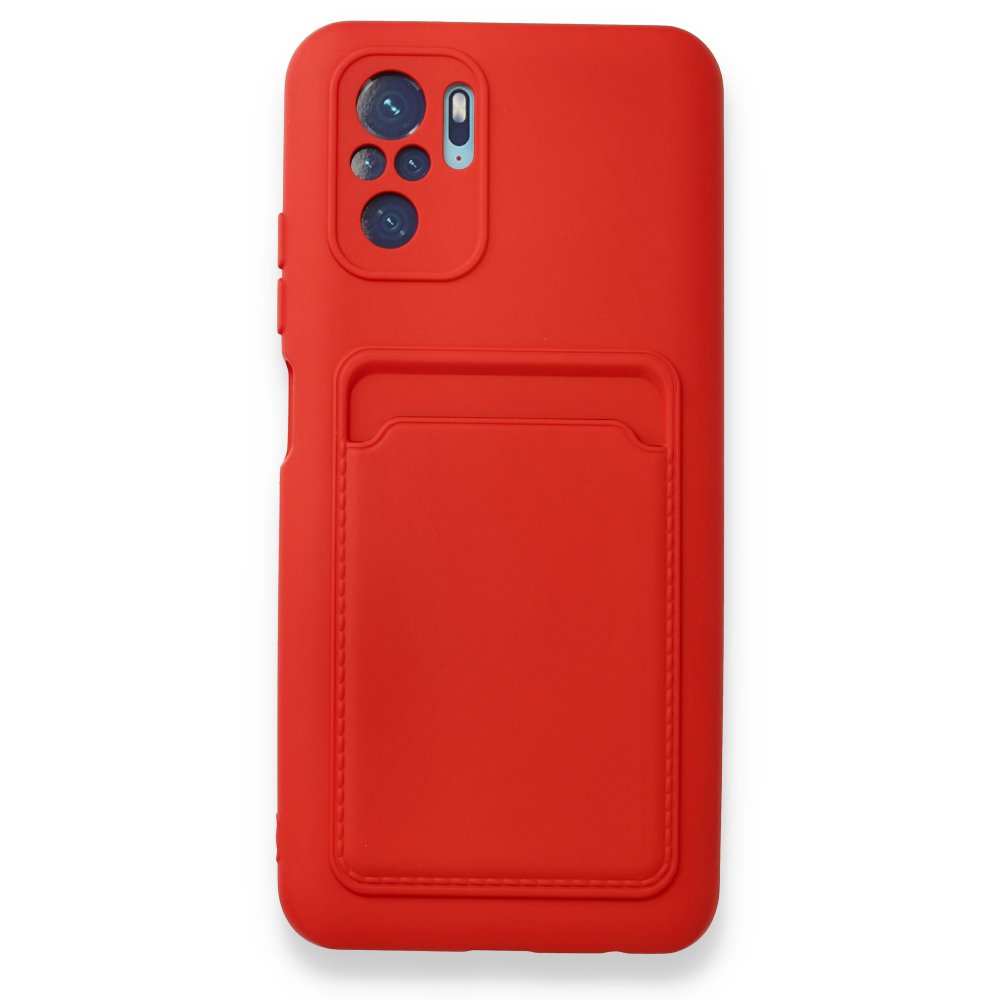 Redmi Note 10S Kılıf Kelvin Kartvizitli Silikon - Kırmızı