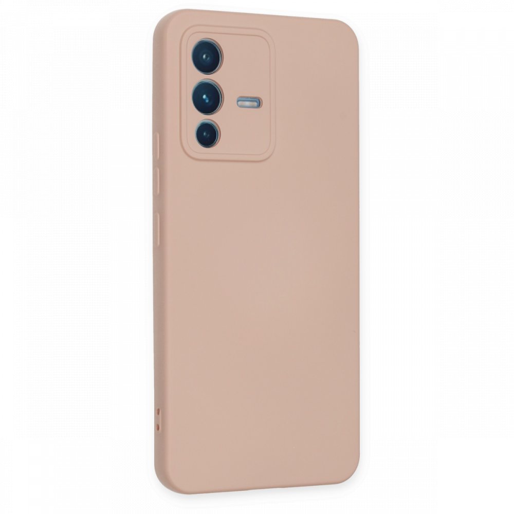 Vivo V23 5G Kılıf Nano içi Kadife Silikon - Pudra Vivo V23 5G Kılıf Nano içi Kadife Silikon - Pudra