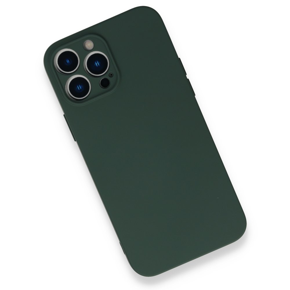  iPhone 13 Pro Kılıf Nano içi Kadife Silikon - Koyu Yeşil