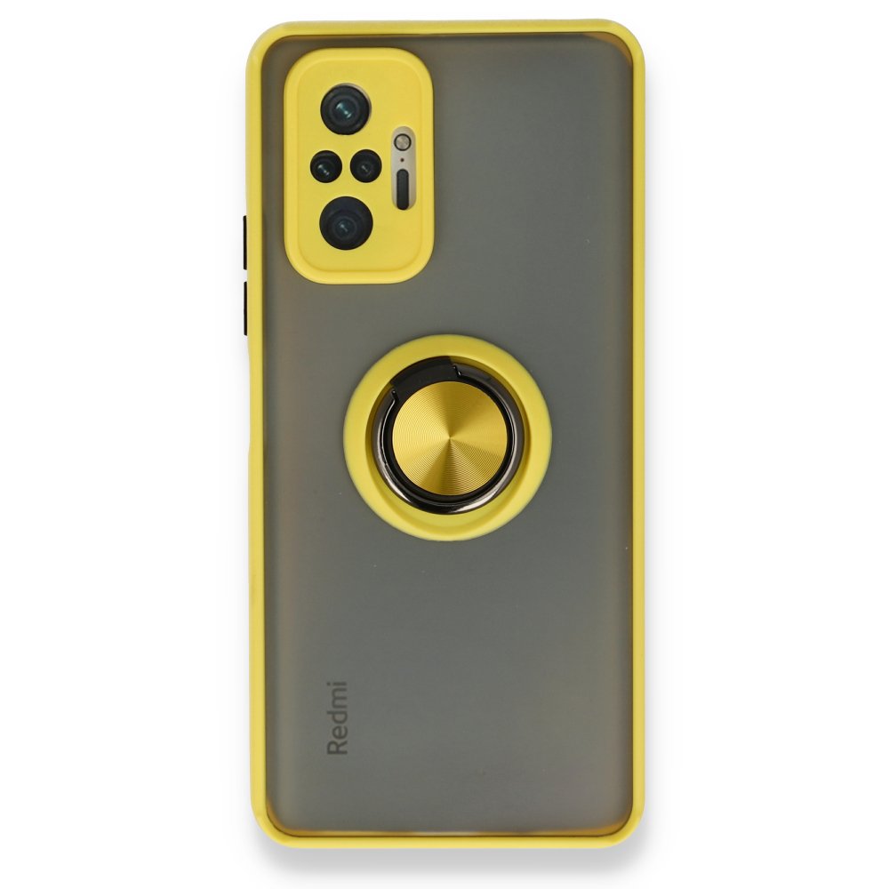 Redmi Note 10 Pro Kılıf Montreal Yüzüklü Silikon Kapak - Sarı
