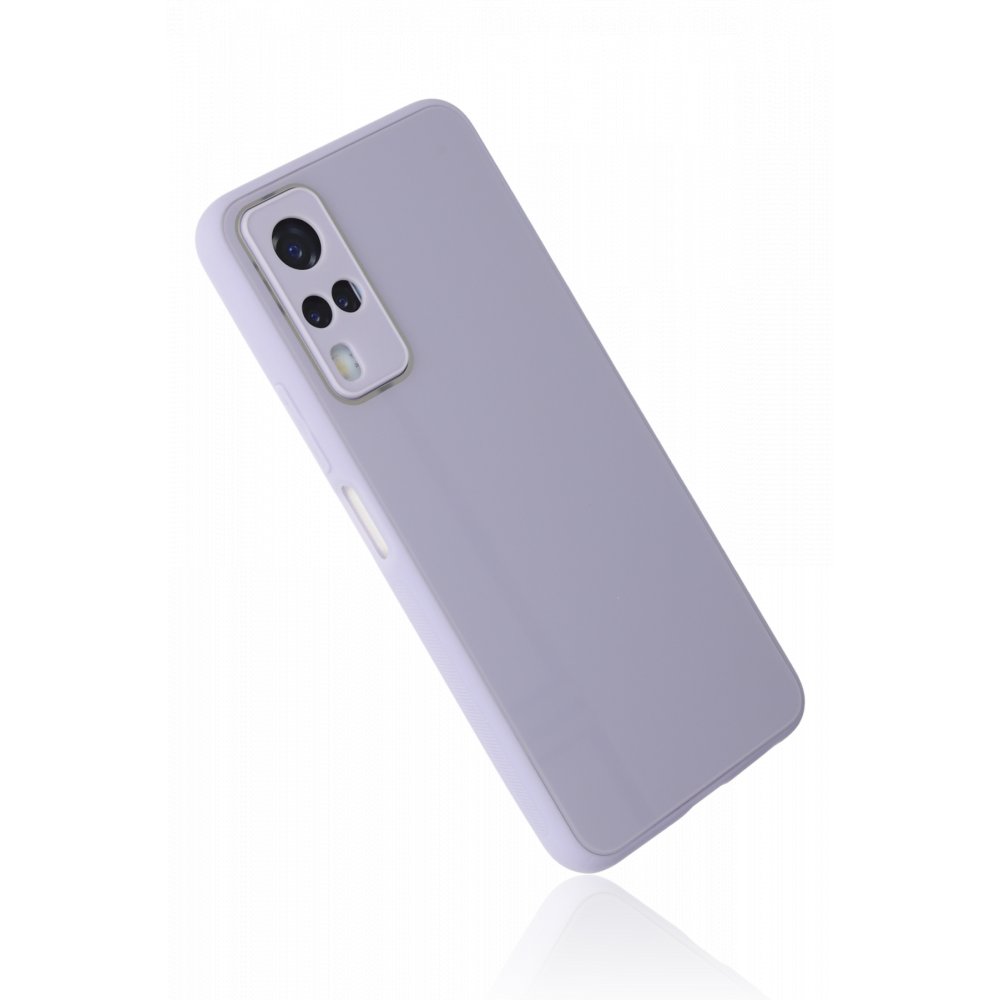 Vivo Y51A Kılıf Glass Kapak - Lila Vivo Y51A Kılıf Glass Kapak - Lila