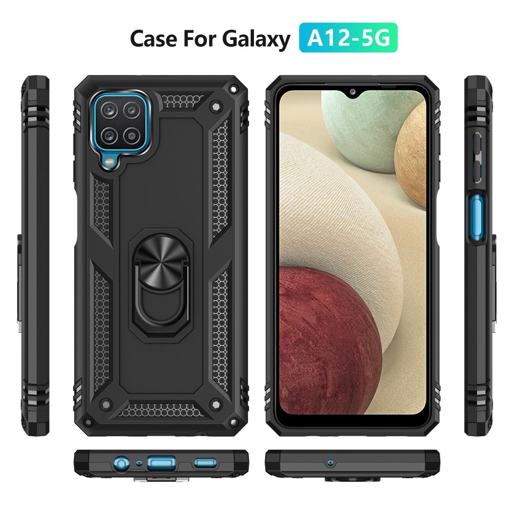  Samsung Galaxy M32 Kılıf Sofya Yüzüklü Silikon Kapak - Siyah