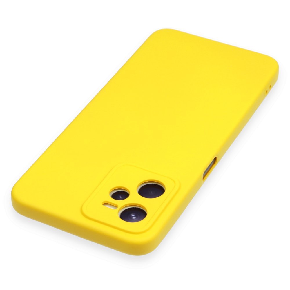 Realme C35 Kılıf Nano içi Kadife Silikon - Sarı  Realme C35 Kılıf Nano içi Kadife Silikon - Sarı