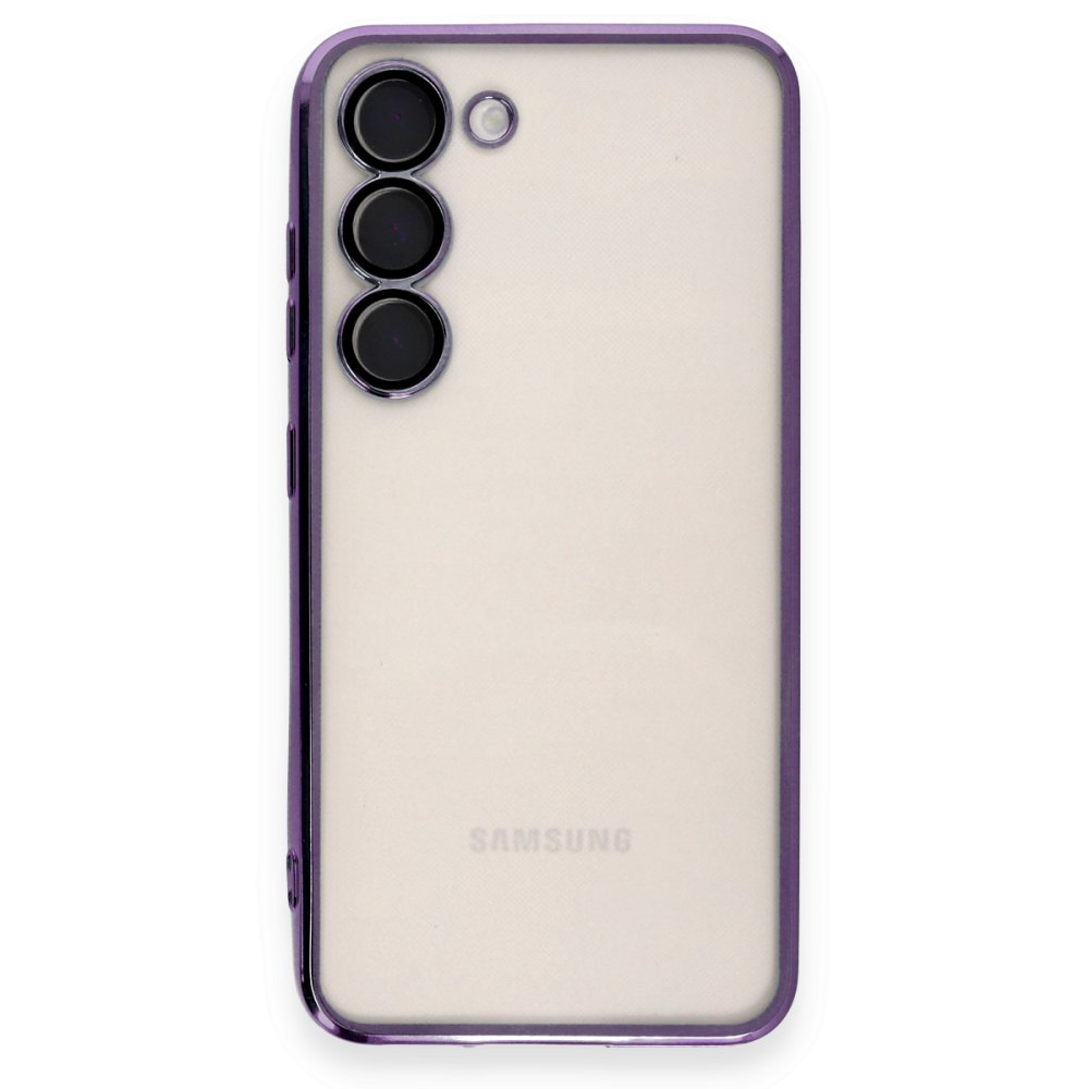  Samsung Galaxy S23 Kılıf Razer Lensli Silikon - Mor