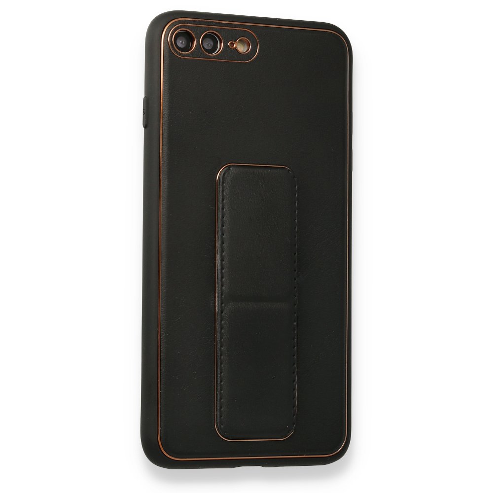 iPhone 8 Plus Kılıf Coco Deri Standlı Kapak - Siyah iPhone 8 Plus Kılıf Coco Deri Standlı Kapak - Siyah