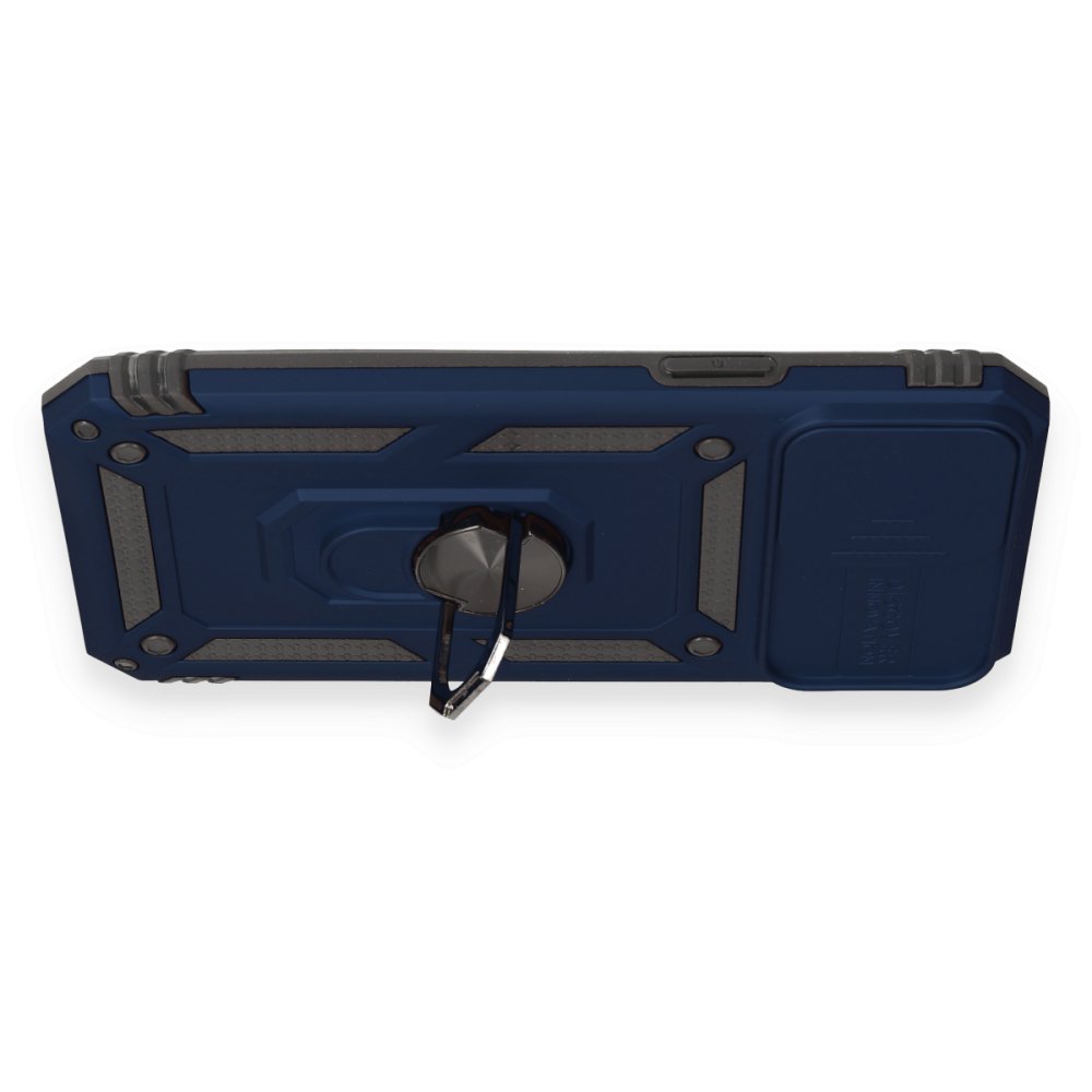  iPhone 12 Pro Max Kılıf Pars Lens Yüzüklü Silikon - Lacivert