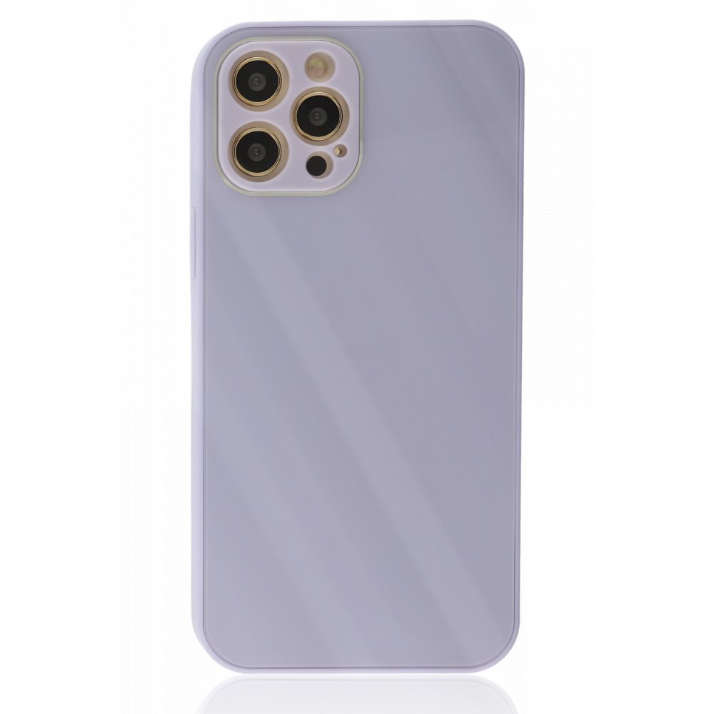  iPhone 12 Pro Max Kılıf Glass Kapak - Lila