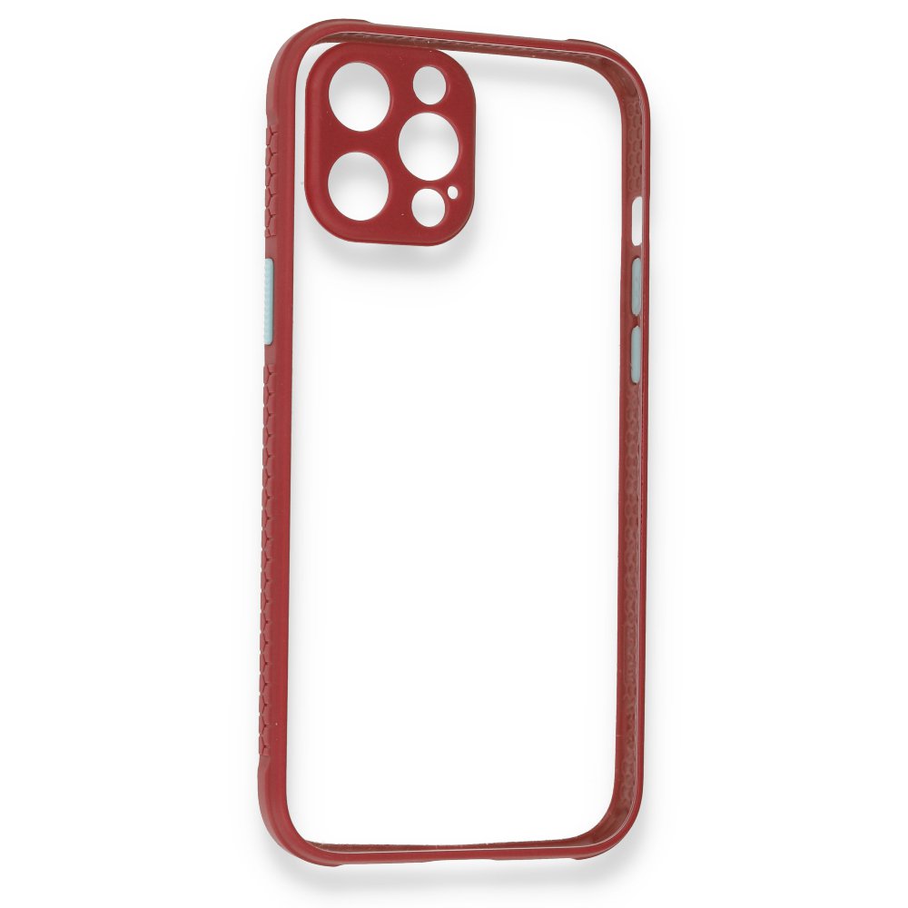  iPhone 12 Pro Kılıf Miami Şeffaf Silikon - Fuşya