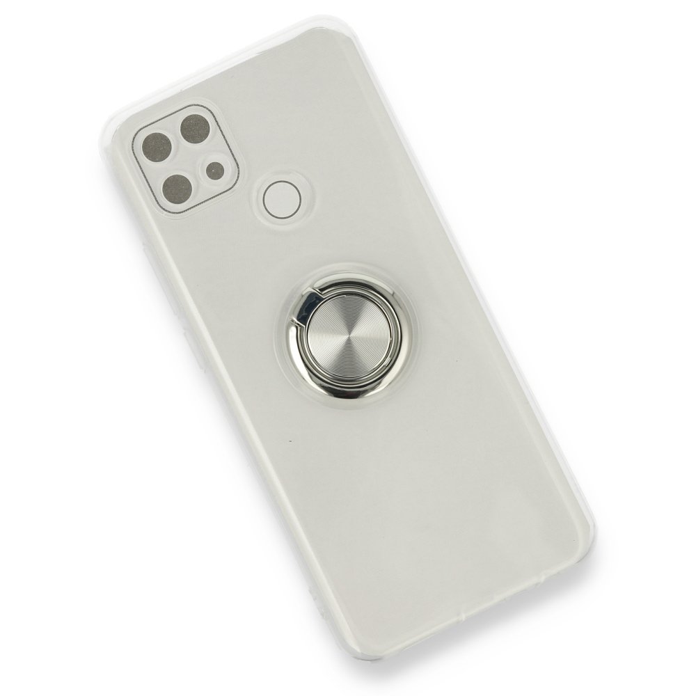 Oppo A15S Kılıf Gros Yüzüklü Silikon - Gümüş Oppo A15S Kılıf Gros Yüzüklü Silikon - Gümüş