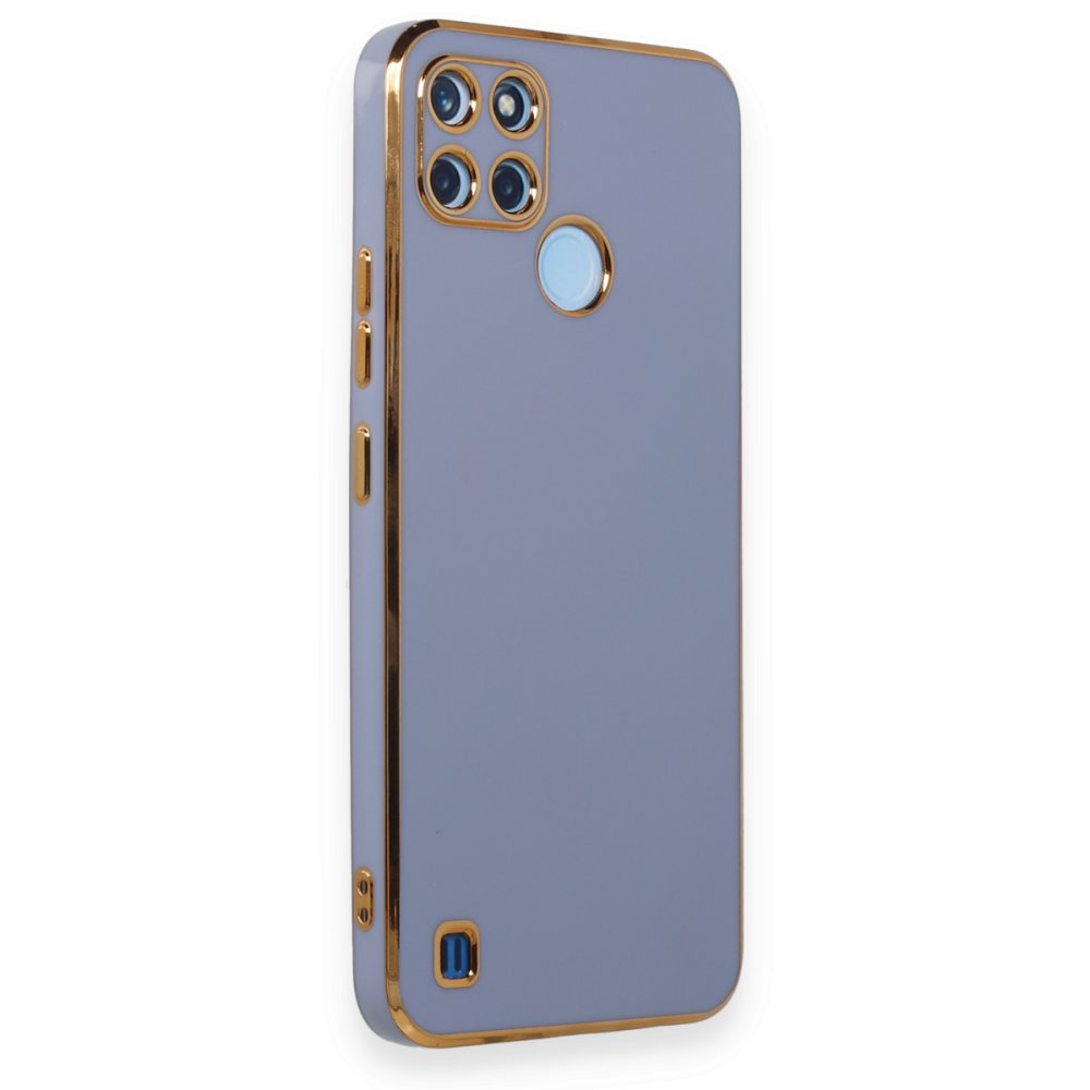 Realme C21Y Kılıf Volet Silikon - Mavi