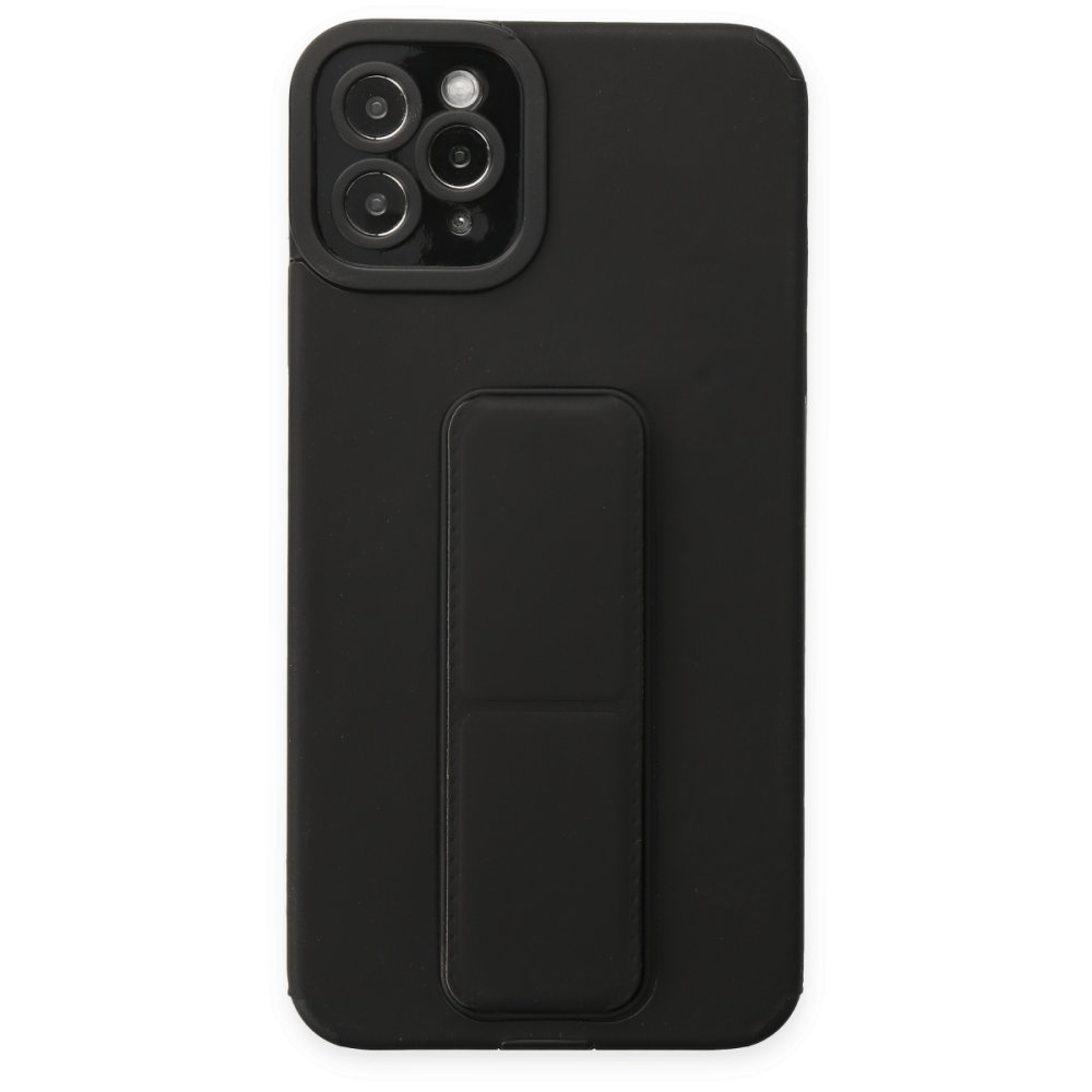 iPhone 11 Pro Max Kılıf Mega Standlı Silikon - Siyah iPhone 11 Pro Max Kılıf Mega Standlı Silikon - Siyah