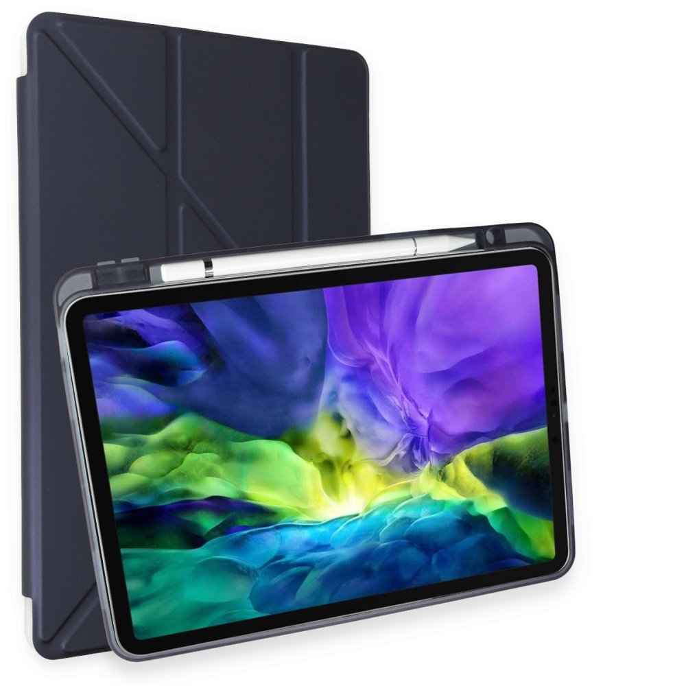  iPad Air 5 (2022) Kılıf Kalemlikli Mars Tablet Kılıfı - Lacivert
