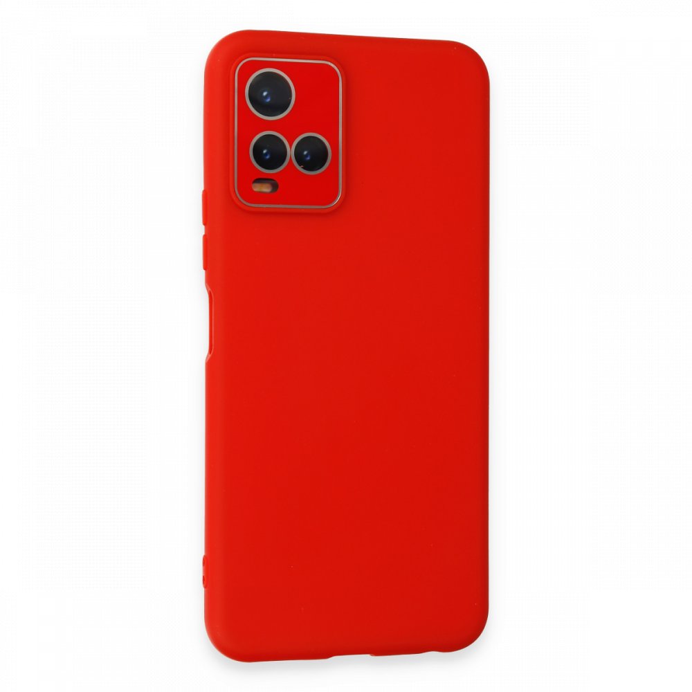  Vivo Y21S Kılıf Lansman Glass Kapak - Kırmızı