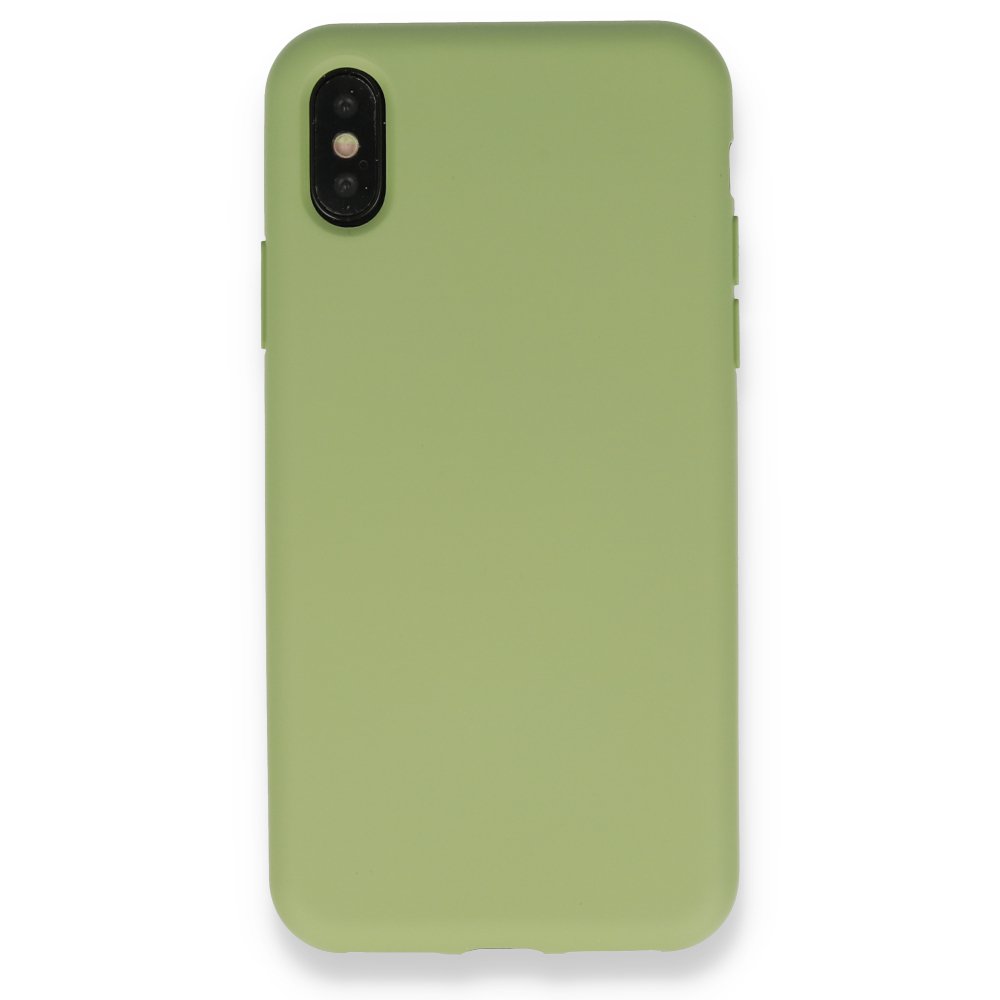  iPhone XS Max Kılıf Nano içi Kadife Silikon - Yeşil