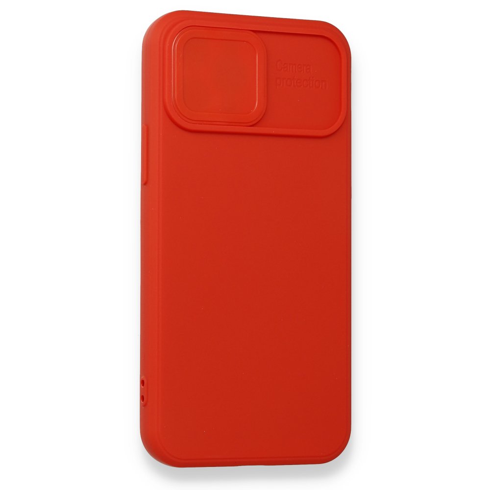  iPhone 12 Pro Max Kılıf Color Lens Silikon - Kırmızı