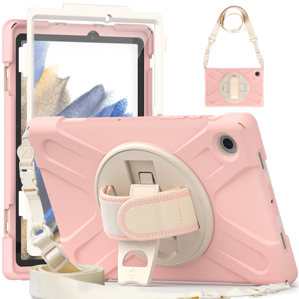  Samsung Galaxy X200 Tab A8 10.5 Kılıf Amazing Tablet Kapak - Pembe