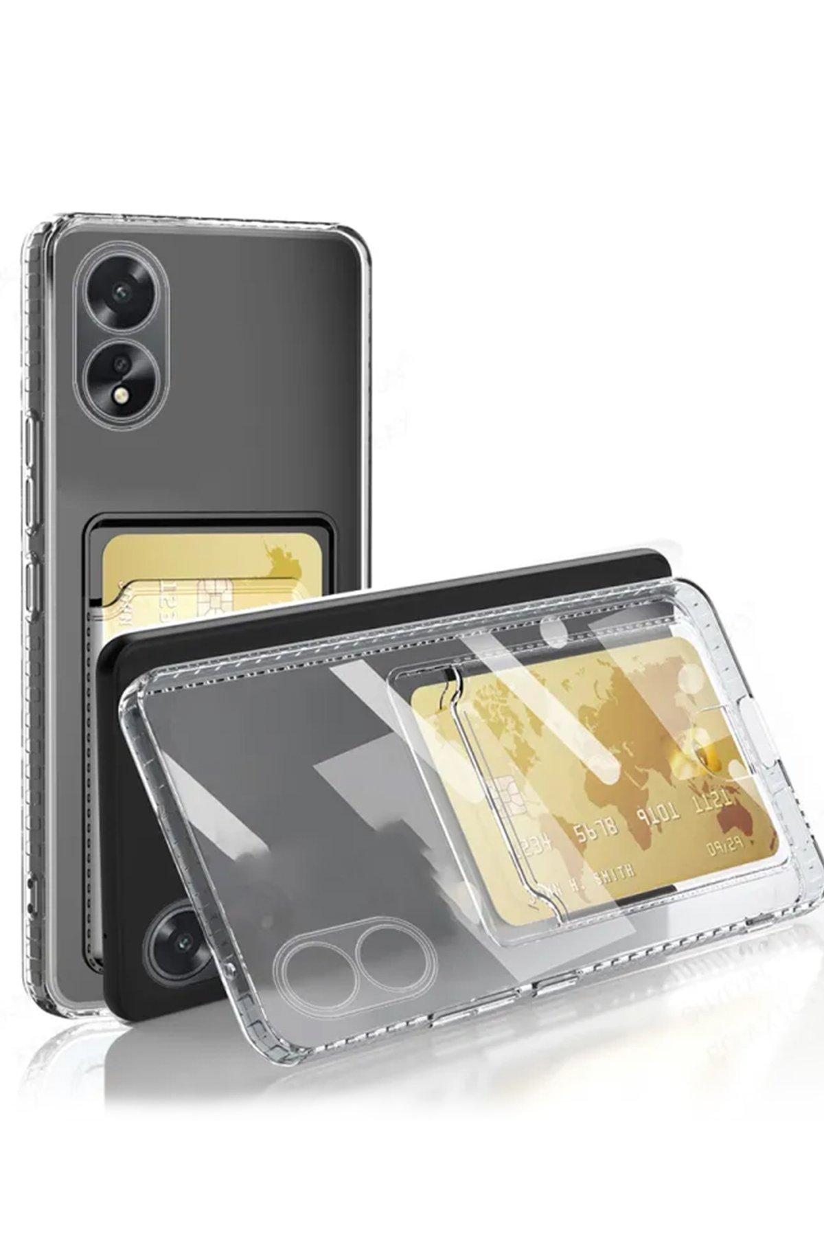 Oppo A38 Kılıf Kart Şeffaf Silikon - Şeffaf Oppo A38 Kılıf Kart Şeffaf Silikon - Şeffaf