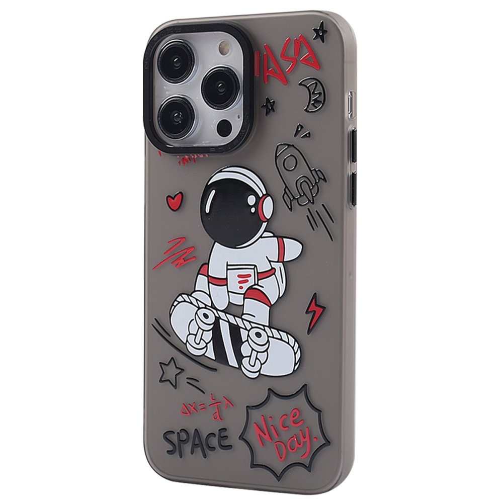  iPhone 14 Pro Max Kılıf Prada Desenli Kapak - Prada Siyah - 1
