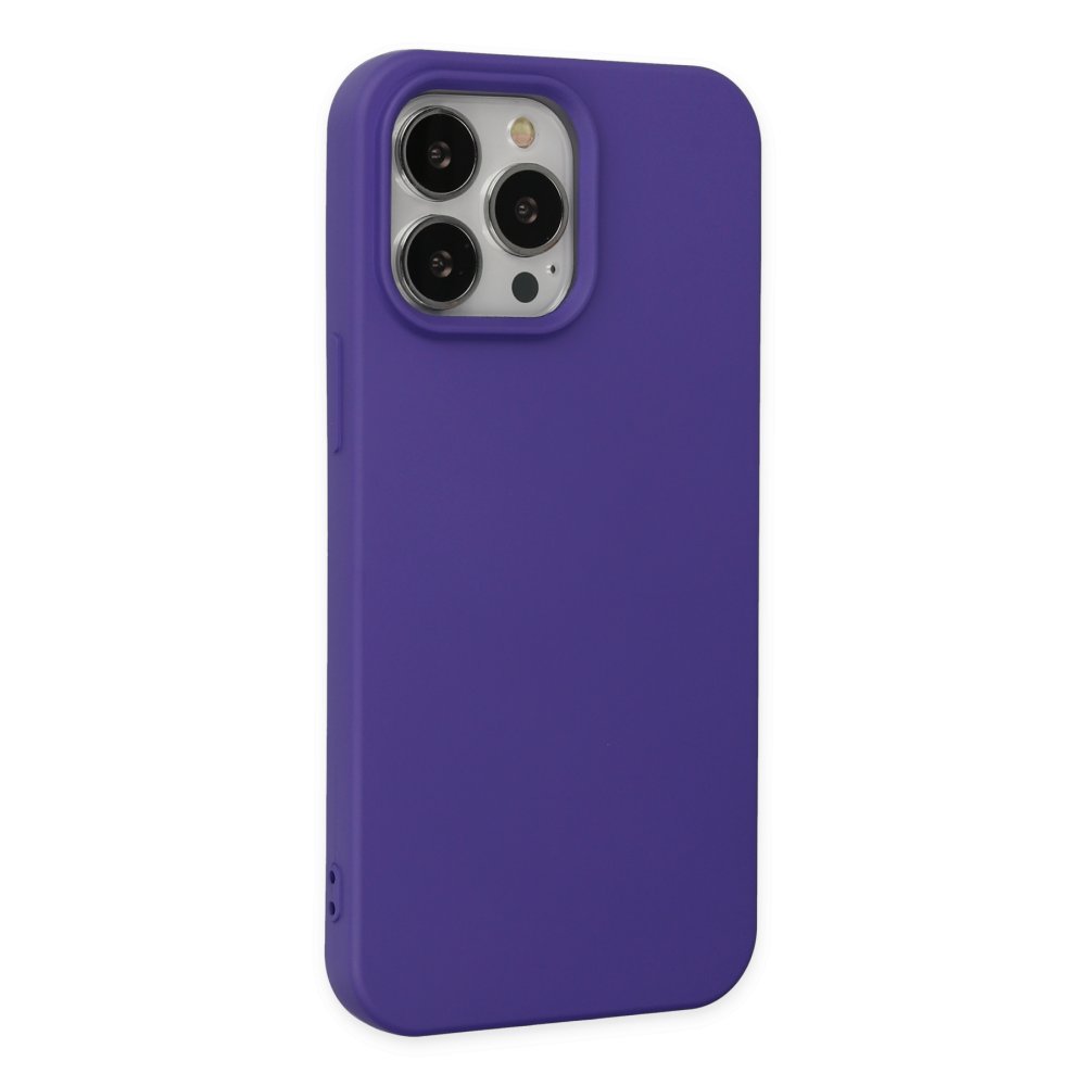 iPhone 14 Pro Kılıf Nano içi Kadife Silikon - Mor  iPhone 14 Pro Kılıf Nano içi Kadife Silikon - Mor