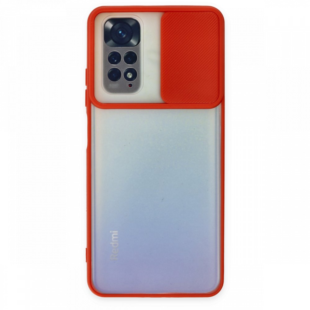 Redmi Note 11S Kılıf Palm Buzlu Kamera Sürgülü Silikon - Kırmızı Redmi Note 11S Kılıf Palm Buzlu Kamera Sürgülü Silikon - Kırmızı