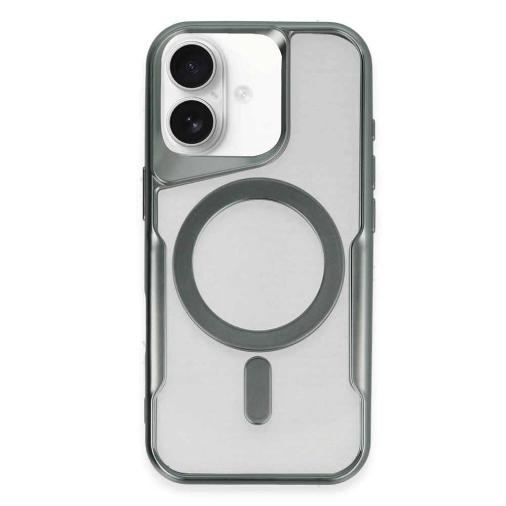 iPhone 16 Plus Kılıf Boyi Magsafe Silikon Kapak - Yeşil  iPhone 16 Plus Kılıf Boyi Magsafe Silikon Kapak - Yeşil