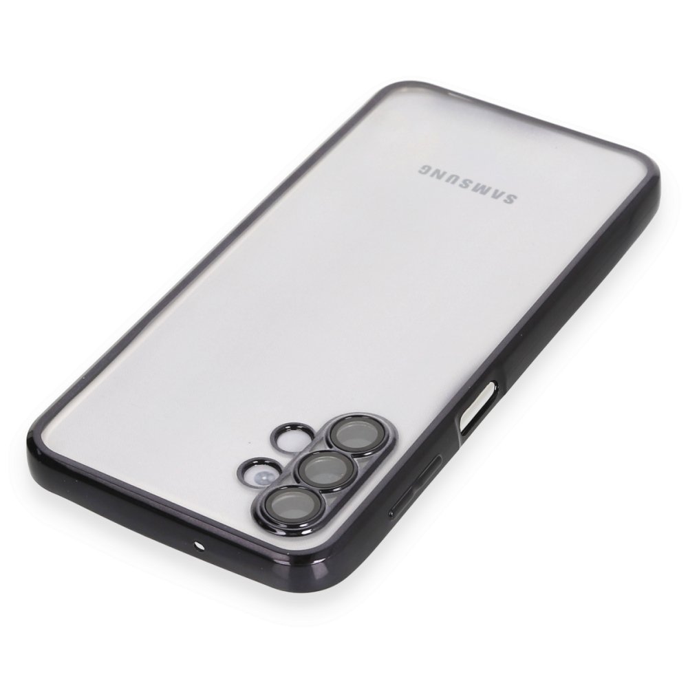  Samsung Galaxy A04S Kılıf Razer Lensli Silikon - Siyah