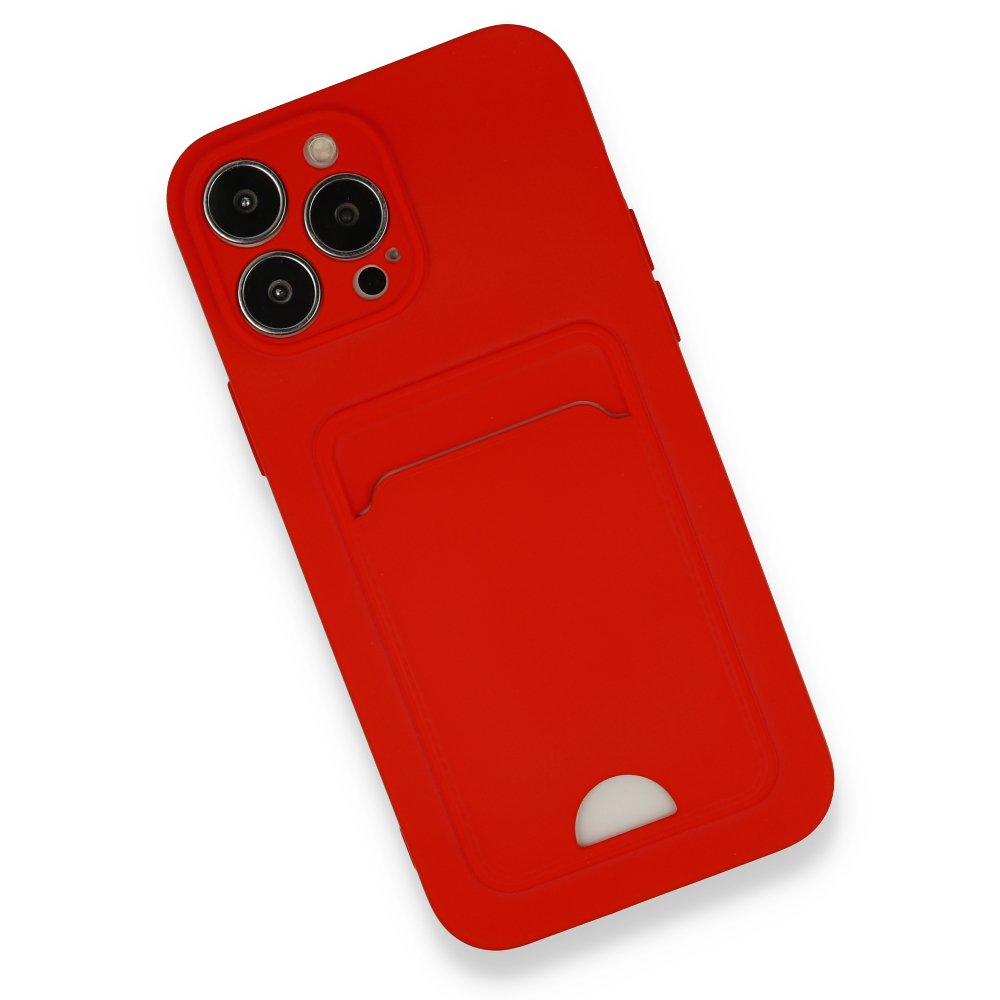  iPhone 13 Pro Max Kılıf Kelvin Kartvizitli Silikon - Kırmızı
