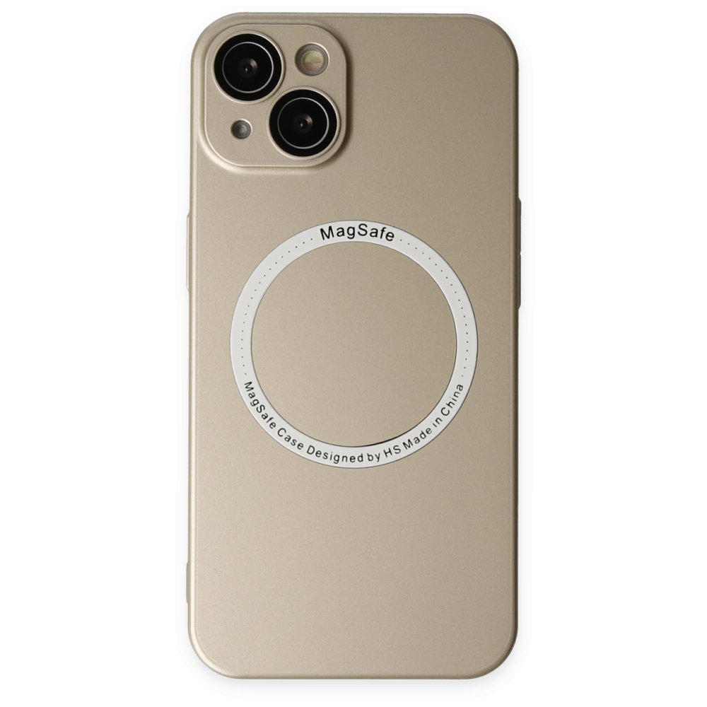  iPhone 14 Kılıf Jack Magneticsafe Lens Silikon - Gold