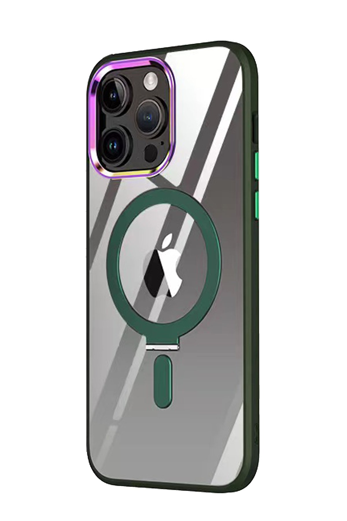  iPhone 13 Pro Kılıf Mudo Magneticsafe Standlı Kapak - Köknar Yeşili