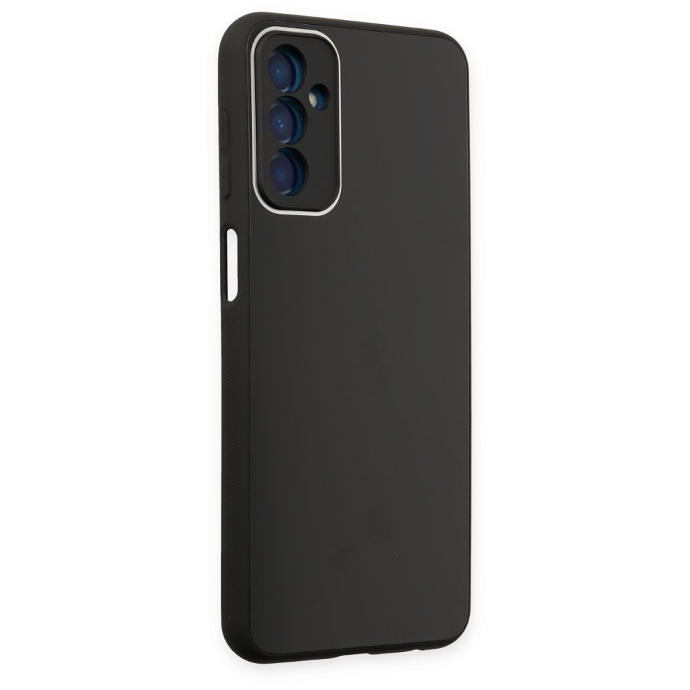  Samsung Galaxy M23 Kılıf Glass Kapak - Siyah