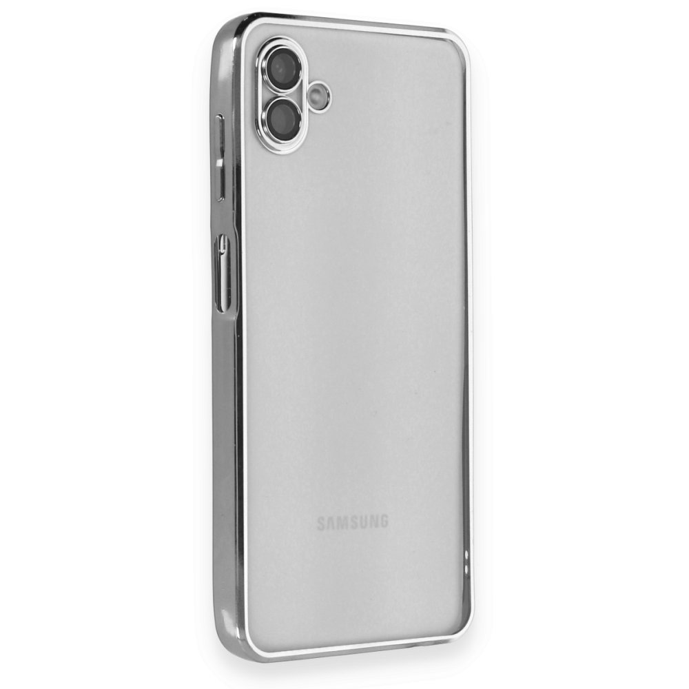  Samsung Galaxy A04 Kılıf Razer Lensli Silikon - Gümüş