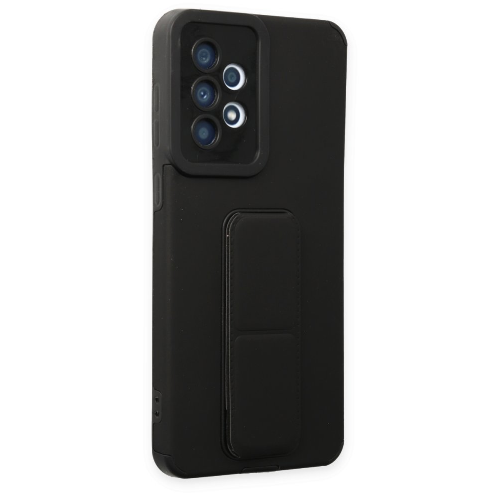  Samsung Galaxy A33 5G Kılıf Mega Standlı Silikon - Siyah