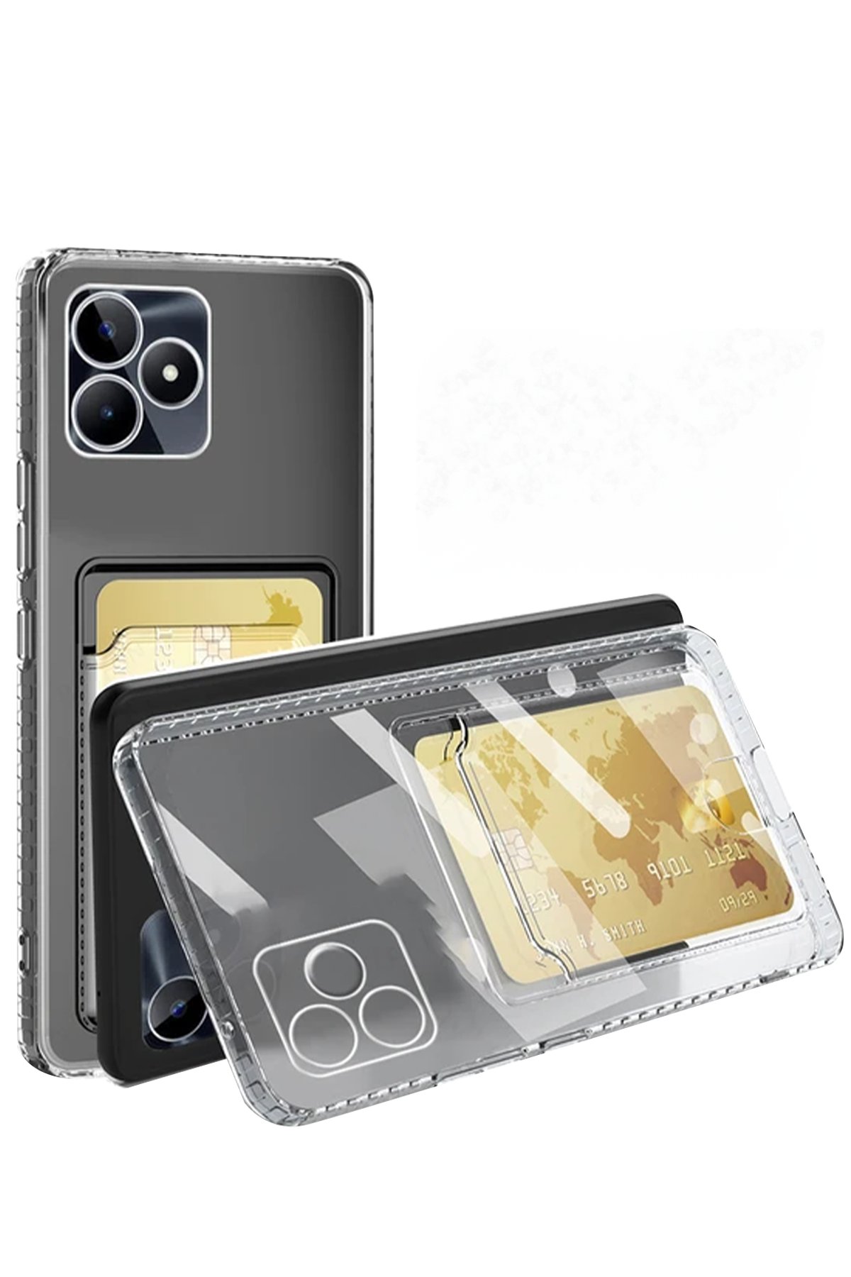 Realme Note 50 4G Kılıf Kart Şeffaf Silikon - Şeffaf Realme Note 50 4G Kılıf Kart Şeffaf Silikon - Şeffaf