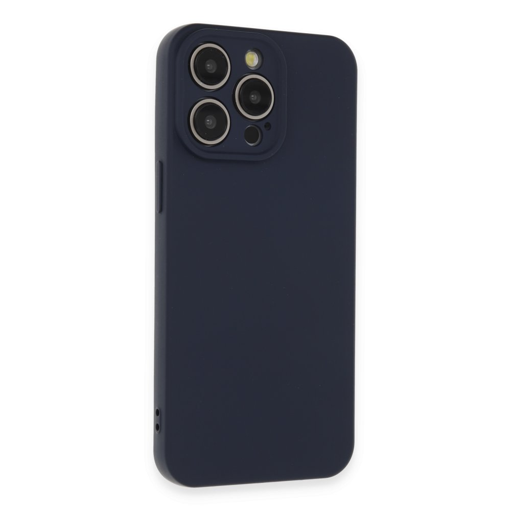 iPhone 15 Pro Max Kılıf Nano içi Kadife Silikon - Lacivert iPhone 15 Pro Max Kılıf Nano içi Kadife Silikon - Lacivert