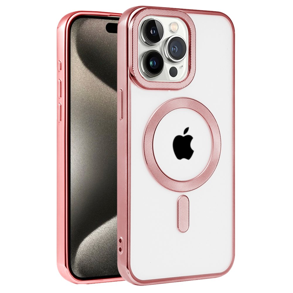 iPhone 14 Pro Max Kılıf Kronos Magsafe Kapak - Rose Gold  iPhone 14 Pro Max Kılıf Kronos Magsafe Kapak - Rose Gold