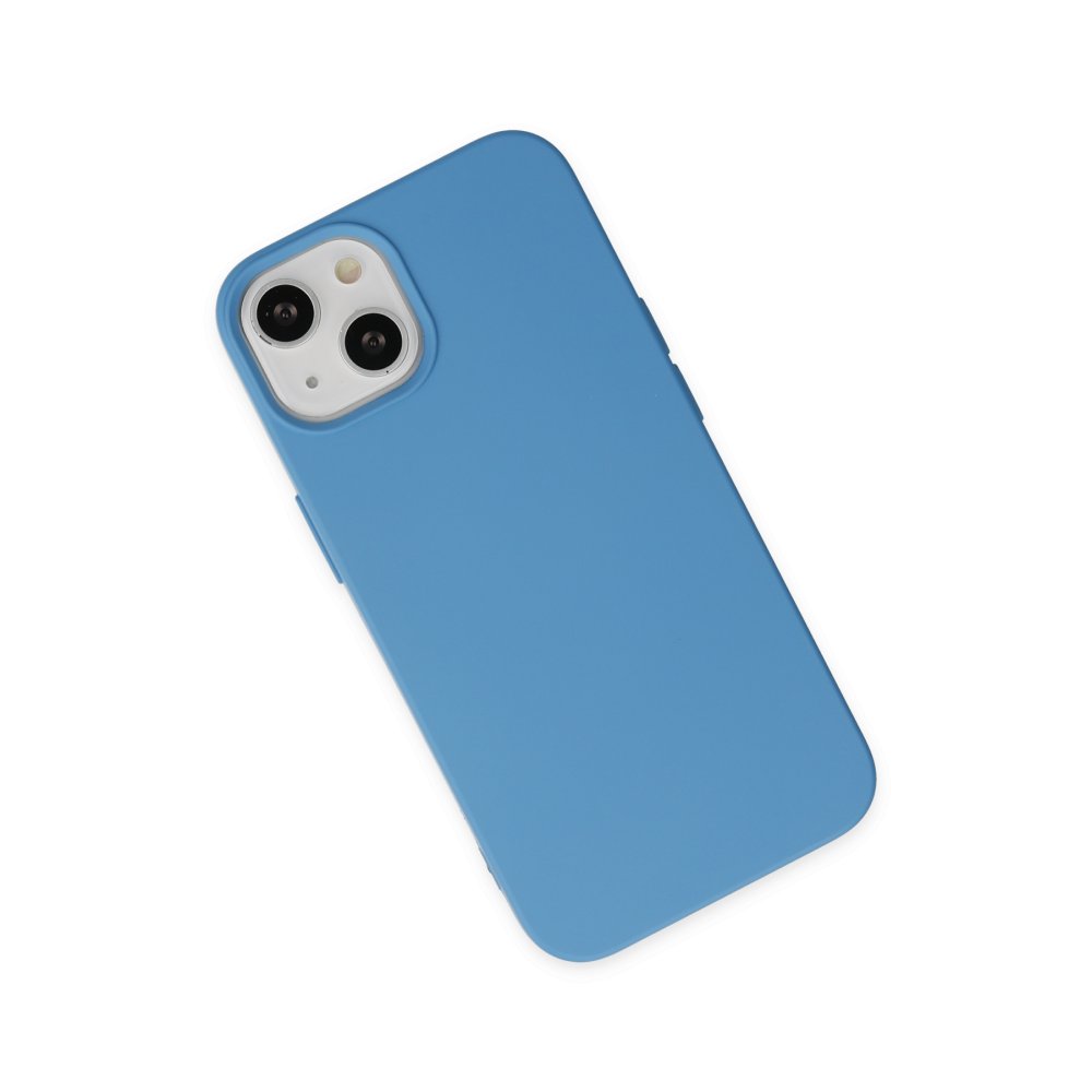 iPhone 14 Plus Kılıf Nano içi Kadife Silikon - Mavi  iPhone 14 Plus Kılıf Nano içi Kadife Silikon - Mavi