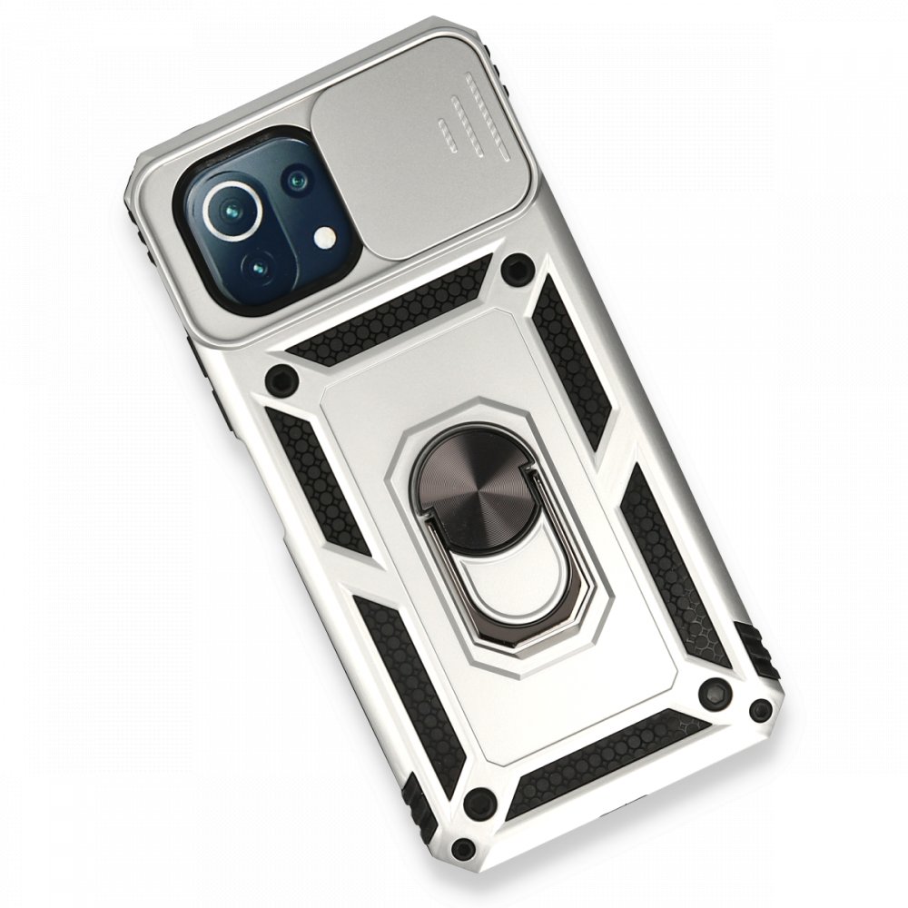 Xiaomi Mİ 11 Lite Kılıf Pars Lens Yüzüklü Silikon - Gümüş  Xiaomi Mİ 11 Lite Kılıf Pars Lens Yüzüklü Silikon - Gümüş