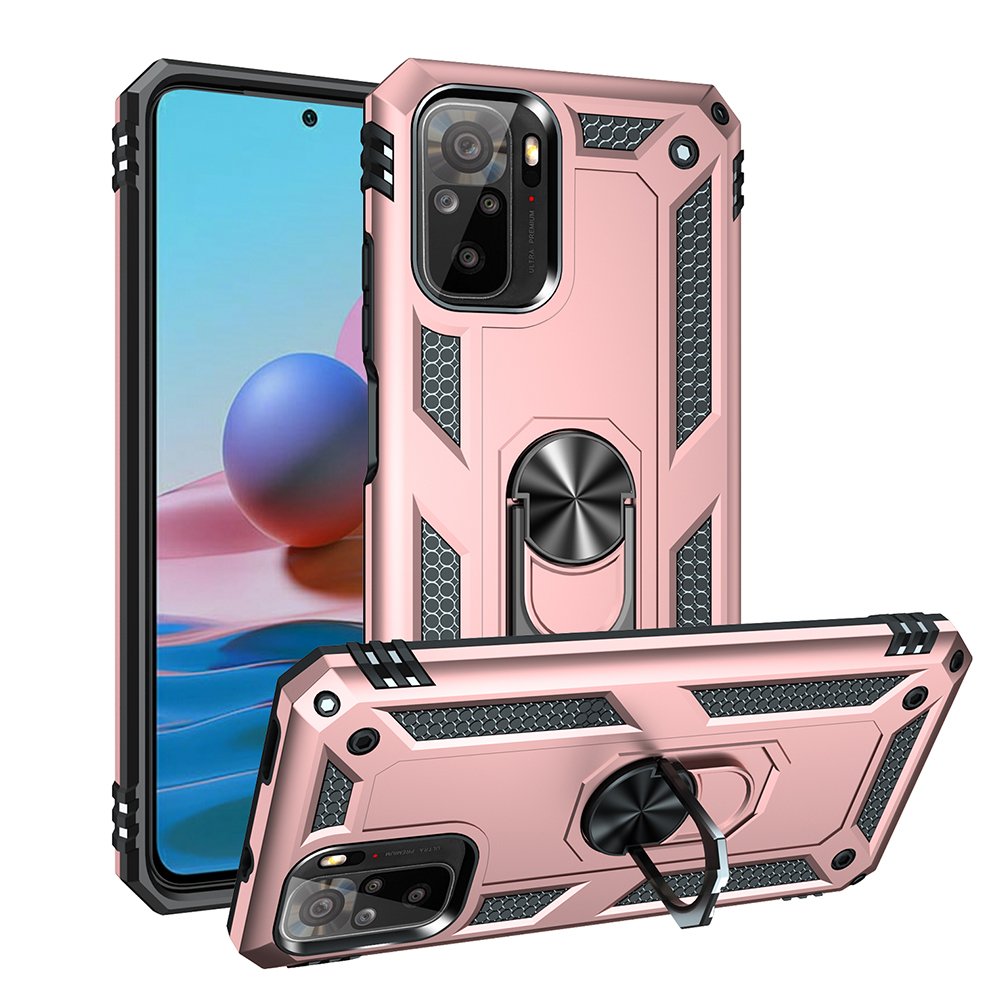 Redmi Note 10S Kılıf Sofya Yüzüklü Silikon Kapak - Rose