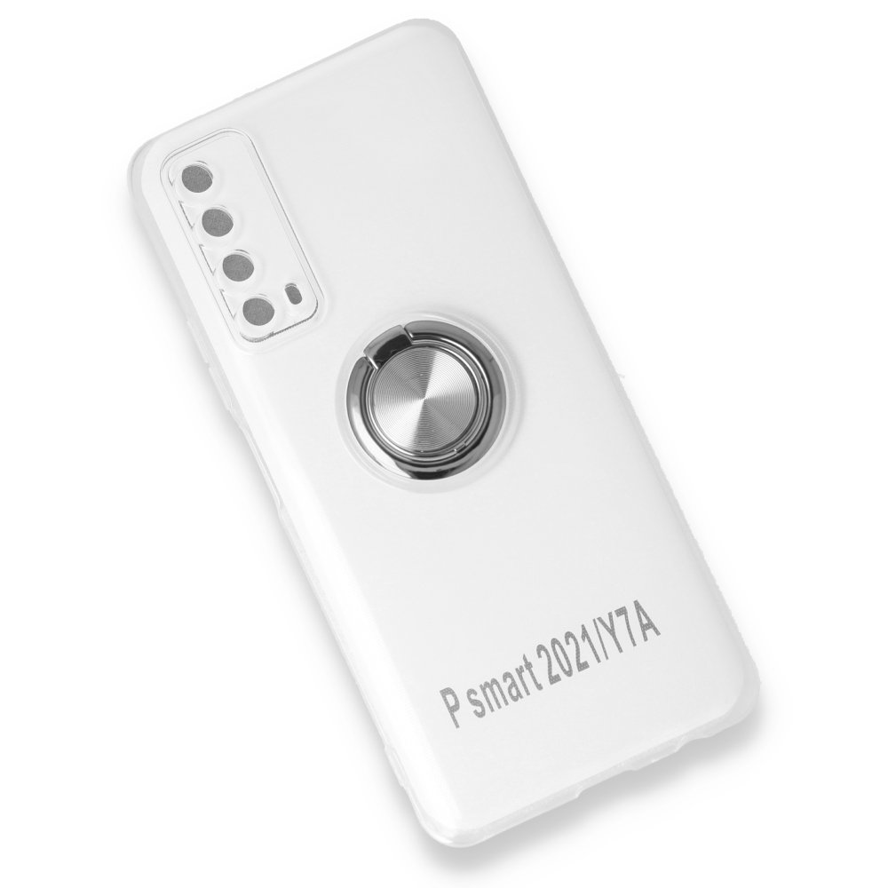 Huawei P Smart 2021 Kılıf Gros Yüzüklü Silikon - Gümüş  Huawei P Smart 2021 Kılıf Gros Yüzüklü Silikon - Gümüş